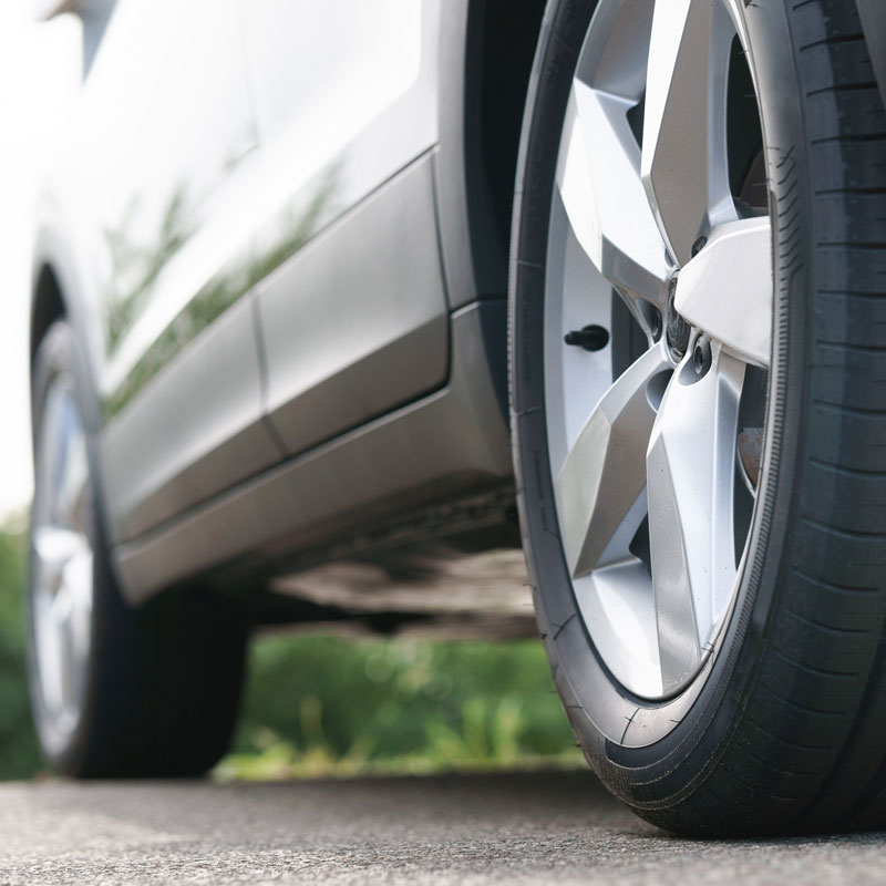 close up of car tires